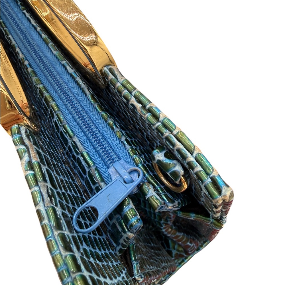 Bellini Blue & Green Crocodile Pattern Handbag - Picture 7 of 11